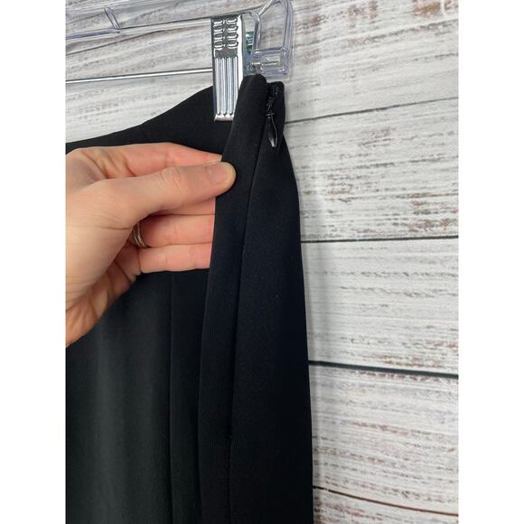 Vintage Drama Midi Skirt Black 8 Adjustable Slit USA Modest Minimalist Witchy - Picture 7 of 9